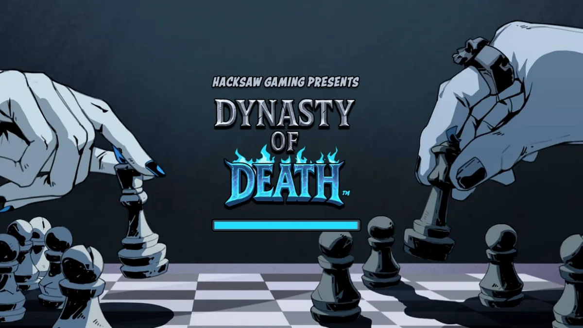 Tampilan visual slot Dynasty of Death dengan tema underworld dan catur